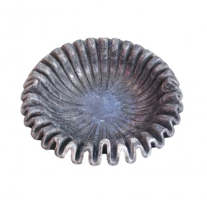 Antique Black Grey Marble Ripple Bowl
