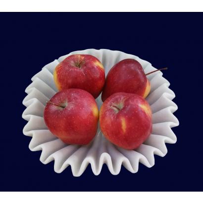 White Marble Ruffle Bowl Tray