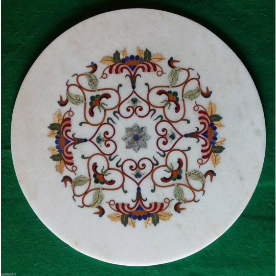 Table Top Marble Inlay Pietra Dura Decorative Floor Insert Medallion 