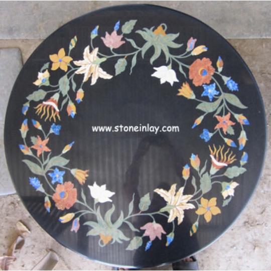 Marvelous Marble Inlay Pietra Dura Antique Vintage Rare Decorative Art Table Top