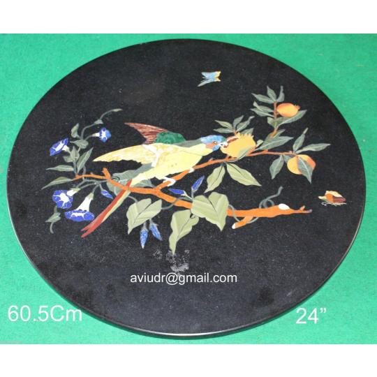 Table Top Rare Marvelous Parrot Bird Pietra Dura Corner Antique Collectible Art