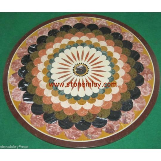 Table Top Pietra Dura Flooring Insert Marble Inlay 