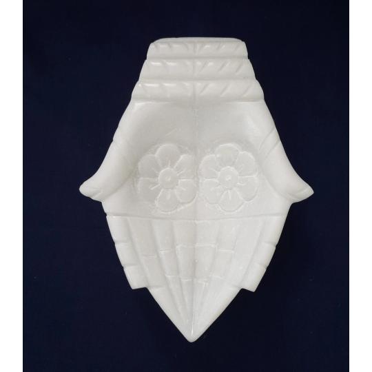 Decorative Praying Hand Style White Marble Bowl