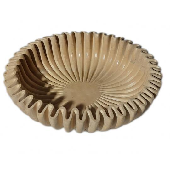 Large Decorative Yellow Stone Bowl