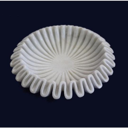  Decorative White Marble Ripple bowl Unique Home Decor