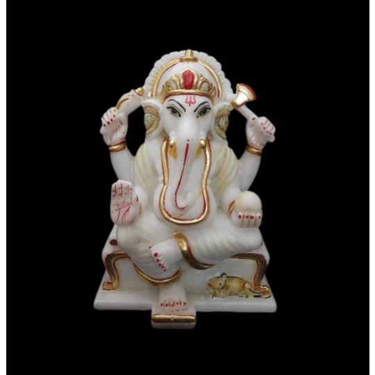 Ganesh Idol Hand Carved Marble, Hindu god Ganesh, Ganesh Puja, Ganpati Puja 