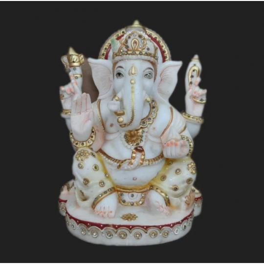 Ganesh Idol Hand Carved Marble, Hindu God Ganesh, Ganesh Puja 