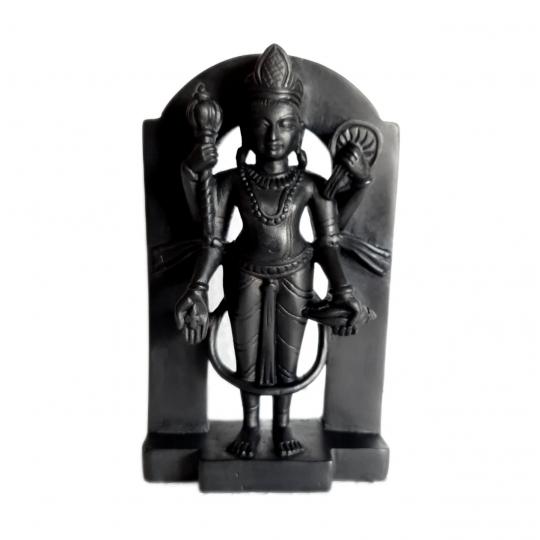 Lord Vishnu Statue, Hindu god Visnu, Black Stone Statue, Religious Gift, Spiritual Gift 