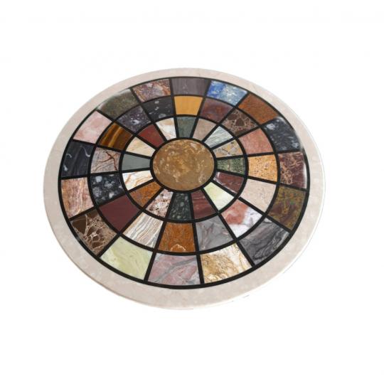 Table Top Geometrical Pietradura Table Top - Stone Inlay Classic Home Decor Accent Furniture Coffee Table 