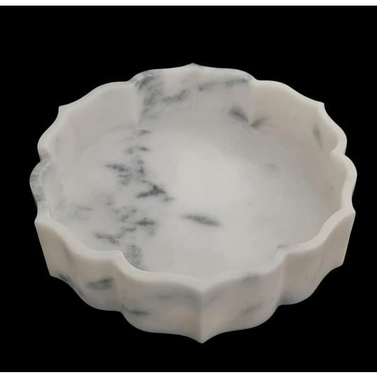 Handmade Hexagonal White Marble Bowl