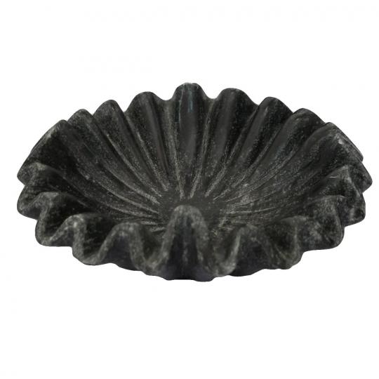 Vintage Black Grey Marble Stone Bowl