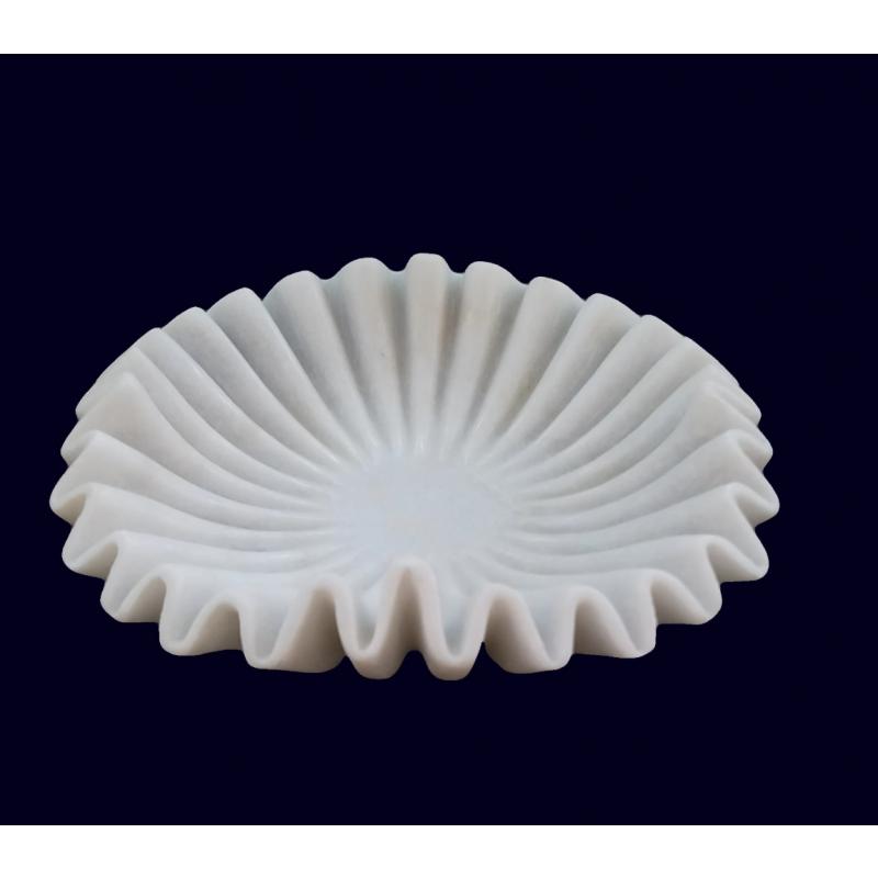Plastic Ruffle Tray Hand-Carved White Marble Ruffle Tray | Elegant Decorative Bowl | AVI ...