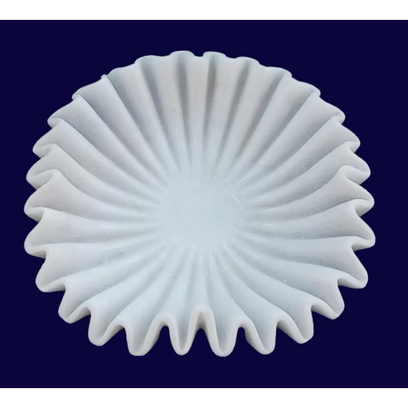 Plastic Ruffle Tray Hand-Carved White Marble Ruffle Tray | Elegant Decorative Bowl | AVI ...